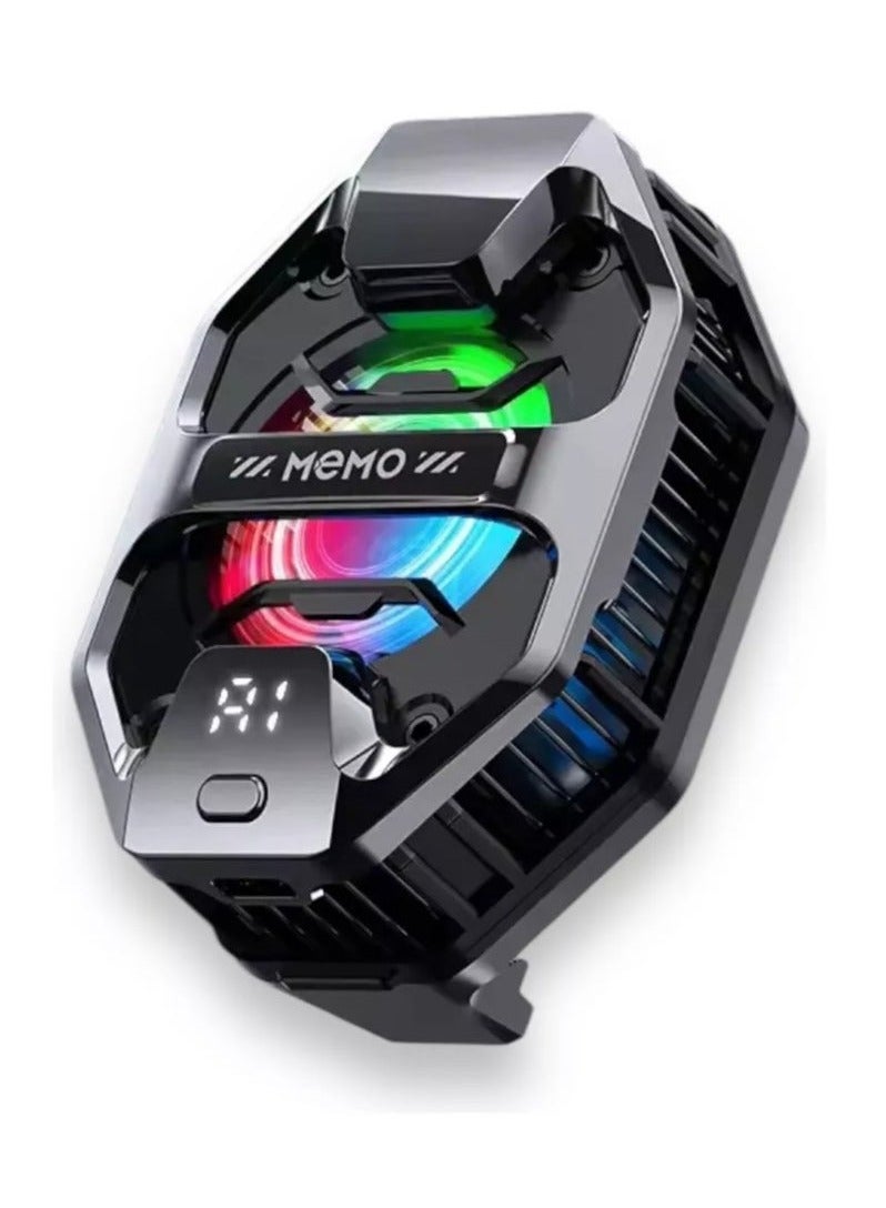 Memo MEMO DL20 Mobile Phone Cooling Semiconductor Radiator Mobile Phone Cooling Fan Gaming Phone Cooler With Temperature Display  - Image 1