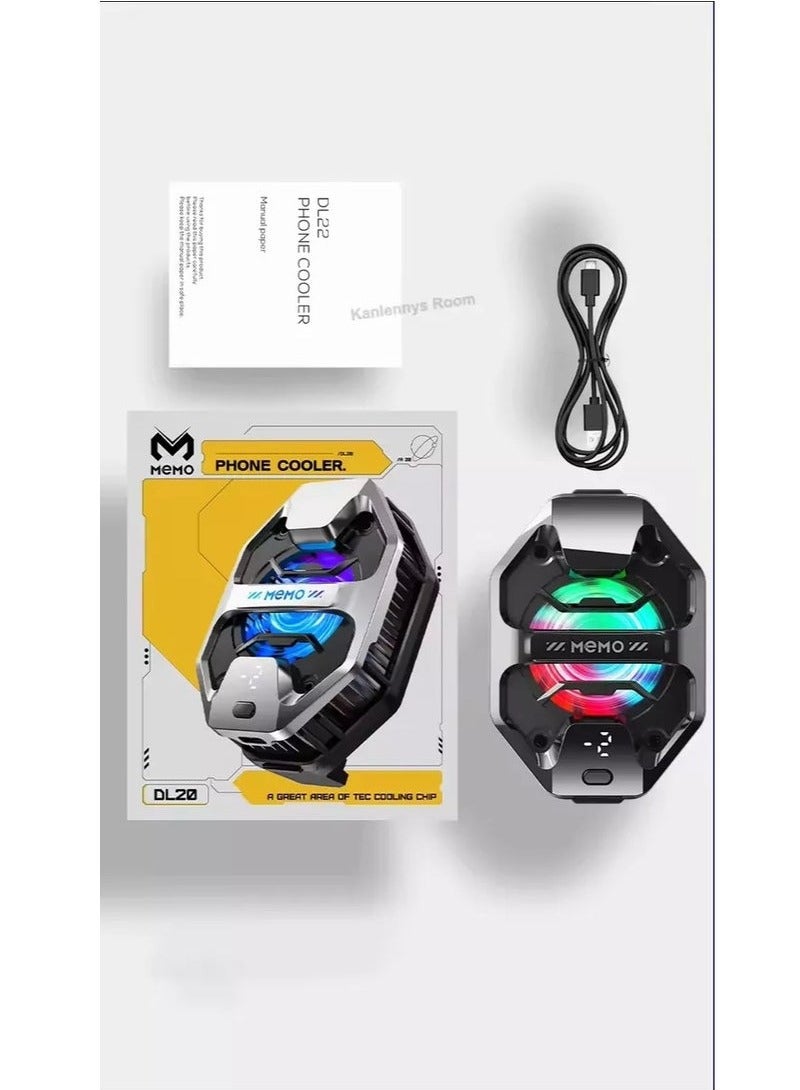 Memo MEMO DL20 Mobile Phone Cooling Semiconductor Radiator Mobile Phone Cooling Fan Gaming Phone Cooler With Temperature Display  - Image 2