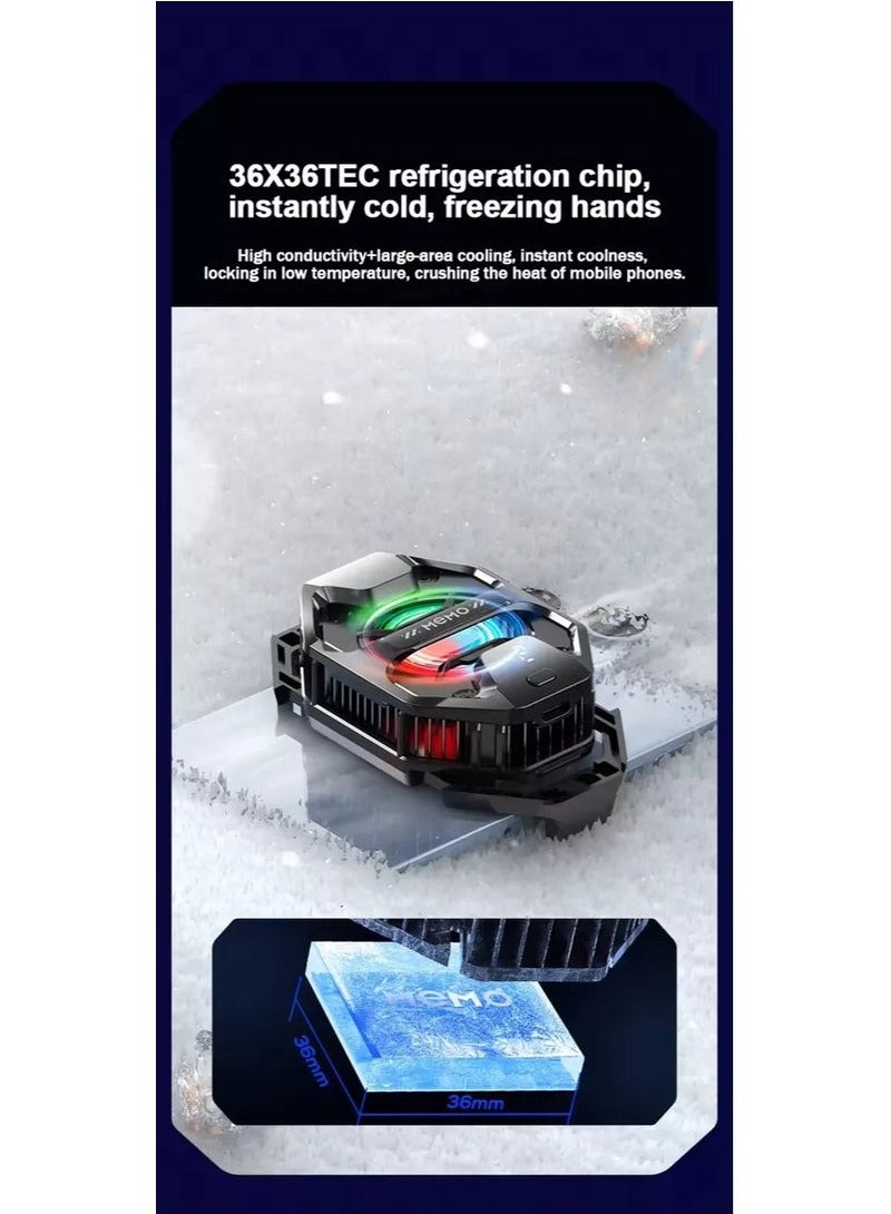 Memo MEMO DL20 Mobile Phone Cooling Semiconductor Radiator Mobile Phone Cooling Fan Gaming Phone Cooler With Temperature Display  - Image 4