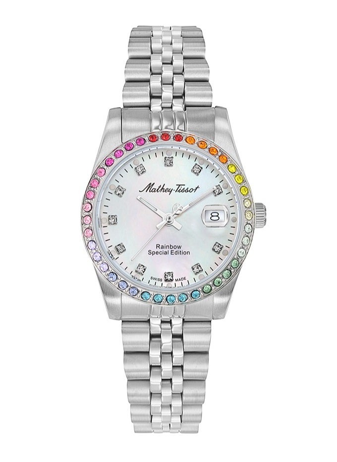 Mathey-Tissot - Mathy Quartz White Dial Ladies Watch D809AQI - Image 1
