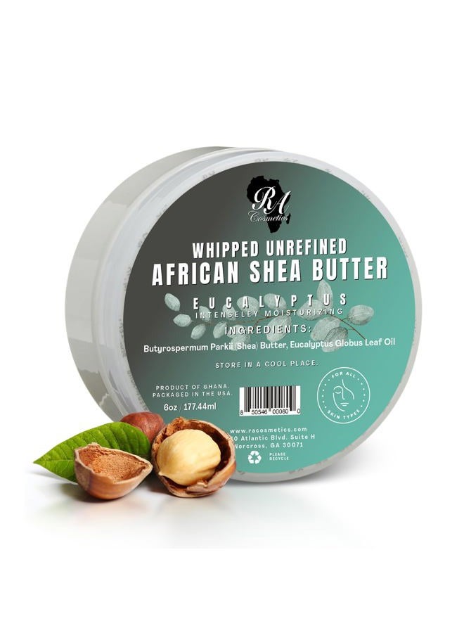 RA COSMETICS زبدة الشيا الأفريقية الطبيعية 100% 6 أونصات غير معطرة مرطب نهائي للبشرة - Image 1