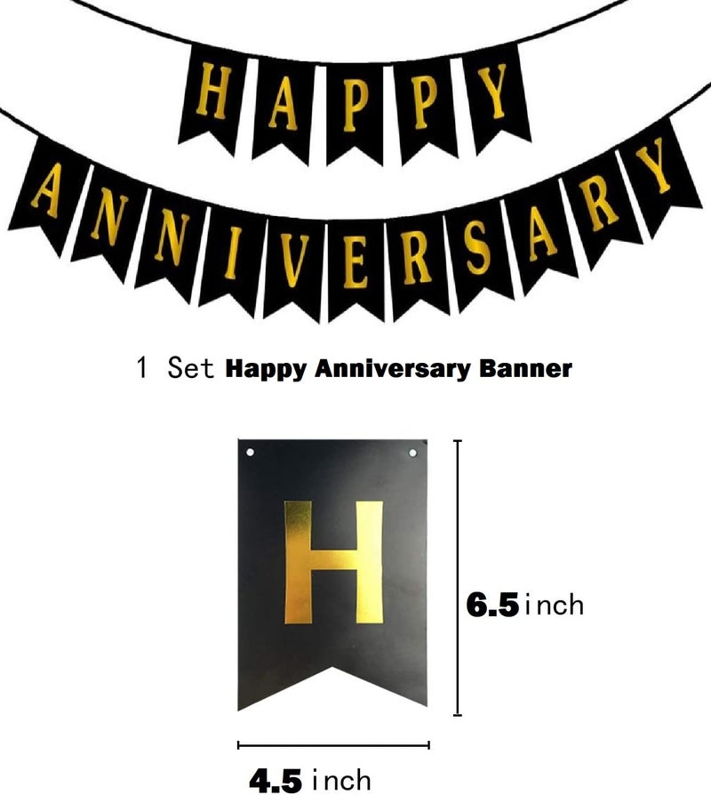 HK Balloons 57 Pcs Gold Happy Anniversary balloons LED Combo Set for anniversary Decoration Party Supplies with Fairly LED Lights (Rubber) - Image 5