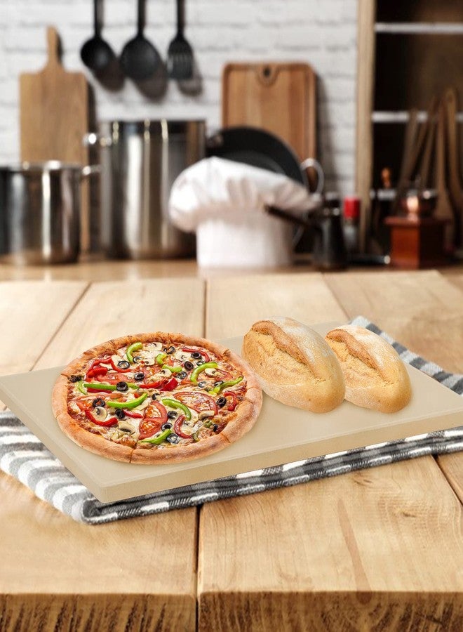 Mimiuo Pizza Stone and Wood Peel Set for Oven and Grill - 12x15 Inch Rectangular Baking Stone with Bamboo Peel, Perfect for Crisp Crust Pizza, Breads, Cheese, and More - Image 5