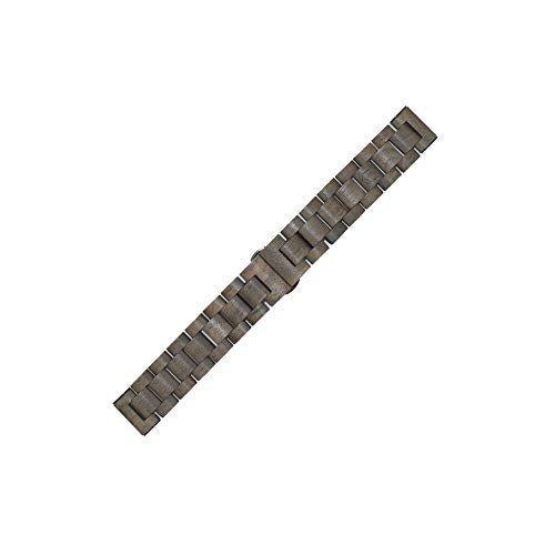 Kinobo Band 20mm Compatible with Samsung Galaxy Watch/Gear S2 S3/ Active/Active 2, Natural Wooden Stainless Steel Link Bracelet Strap for Samsung Galaxy Watch 40/42/44mm (Walnut+Black) - Image 5