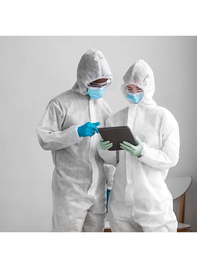 بدلة واقية للاستخدام مرة واحدة SMS 60 جرام – بغطاء رأس وحذاء مدمج وسوستة، أكمام مطاطية. - Image 4