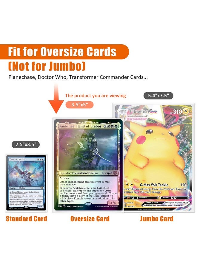 tutata Oversize Card Sleeves 3.6 inch x 5.1 inch (91 mm x 130 mm), Fit for MTG Plane Chase Cards, Dr. Who Commander Deck, Large Card Sleeves - Image 5