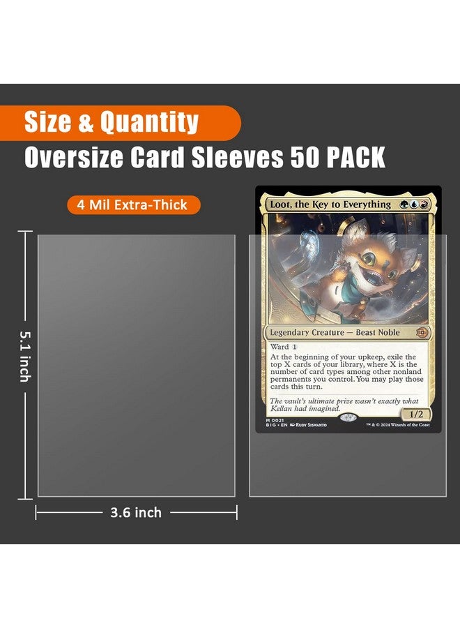 tutata Oversize Card Sleeves 3.6 inch x 5.1 inch (91 mm x 130 mm), Fit for MTG Plane Chase Cards, Dr. Who Commander Deck, Large Card Sleeves - Image 2