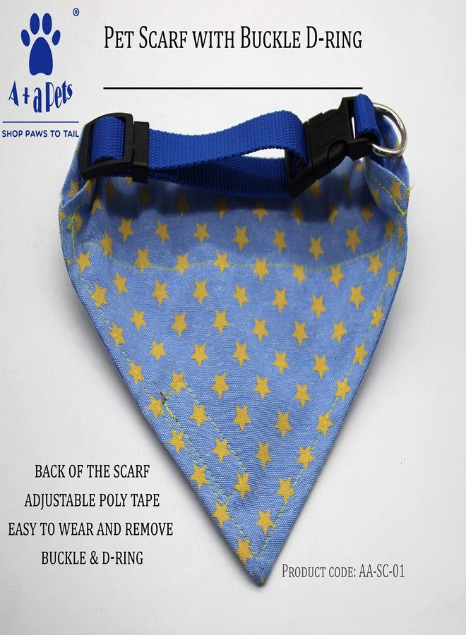 A+a Pets' Scarf for Pets with Buckle (Cats) (Medium, Tiny Flowers Navy) - Image 3