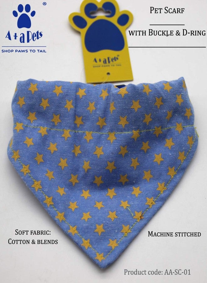 A+a Pets' Scarf for Pets with Buckle (Cats) (Medium, Tiny Flowers Navy) - Image 2