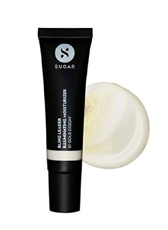 SUGAR Cosmetics مرطب ومضيء من Bling Leader 01 Gold Diggin' (هايلايتر ذهبي دافئ بلمسة نهائية لؤلؤية) مرطب خفيف الوزن ومضيء يحمي من التلوث  - Image 2