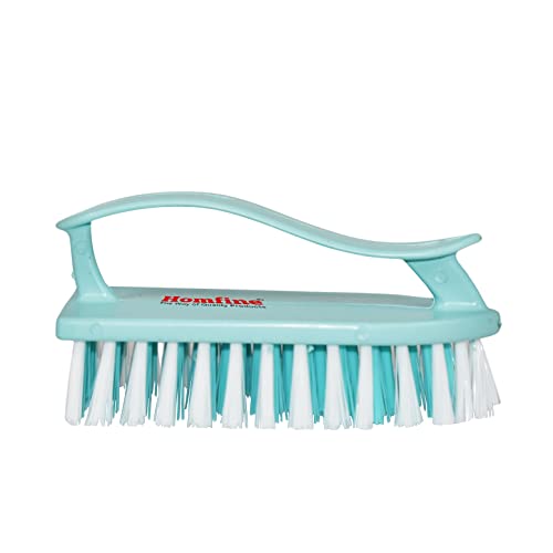 Homfine Cloth Brush with Handle Semi Hard Straight Bristles for Cloth Washing, Laundry, Jeans, T-Shirts, Carpet Washing, Floor Cleaning (1 Pc, Aqua Green) - Image 4
