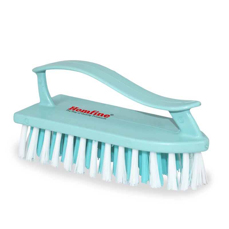 Homfine Cloth Brush with Handle Semi Hard Straight Bristles for Cloth Washing, Laundry, Jeans, T-Shirts, Carpet Washing, Floor Cleaning (1 Pc, Aqua Green) - Image 5