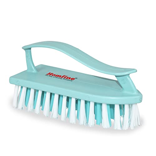 Homfine Cloth Brush with Handle Semi Hard Straight Bristles for Cloth Washing, Laundry, Jeans, T-Shirts, Carpet Washing, Floor Cleaning (1 Pc, Aqua Green) - Image 1