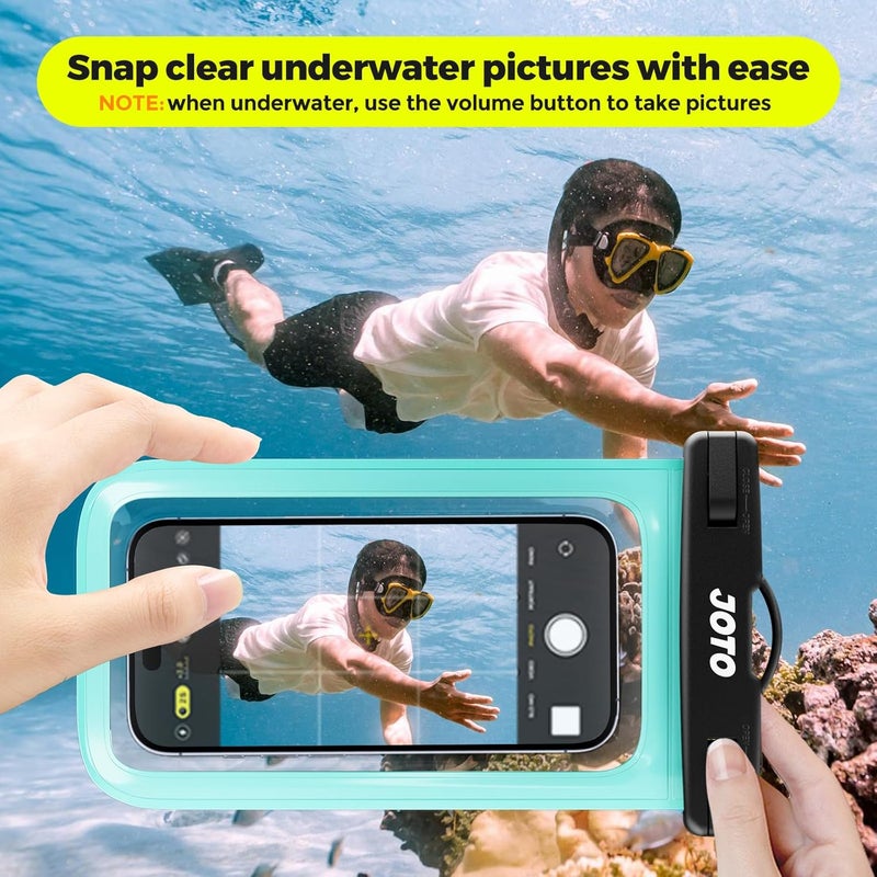 JOTO Universal Waterproof Pouch Case for iPhone 17 Air 16 15 14 13 Plus Pro Max, IPX8 Cellphone Dry Bag 12 11 Pro Max XR X 8 7 6S Plus SE, Galaxy S23 S22 S21 S20+ Plus Note Pixel up to 7" -Green - Image 3