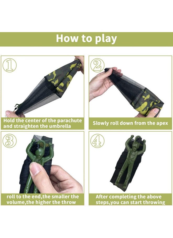 NANASO - Parachute Toy, No Tangle Throw Throwing Parachute Men, Outdoor Children'S Paratrooper Toy, Hand Throw Parachute Army Man (Pink,Red,Blue,Green,Camouflage) - Image 1
