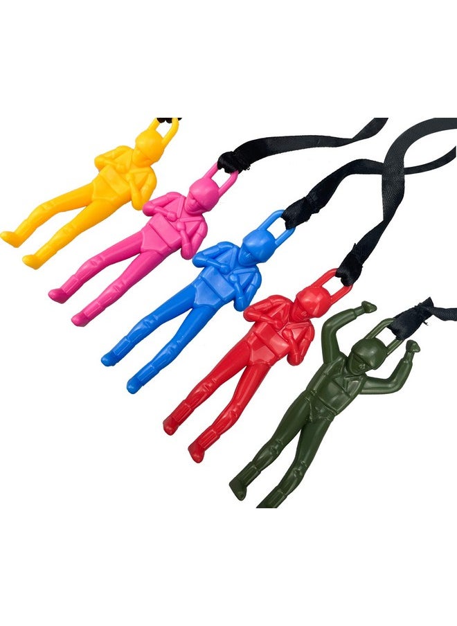 NANASO - Parachute Toy, No Tangle Throw Throwing Parachute Men, Outdoor Children'S Paratrooper Toy, Hand Throw Parachute Army Man (Pink,Red,Blue,Green,Camouflage) - Image 1