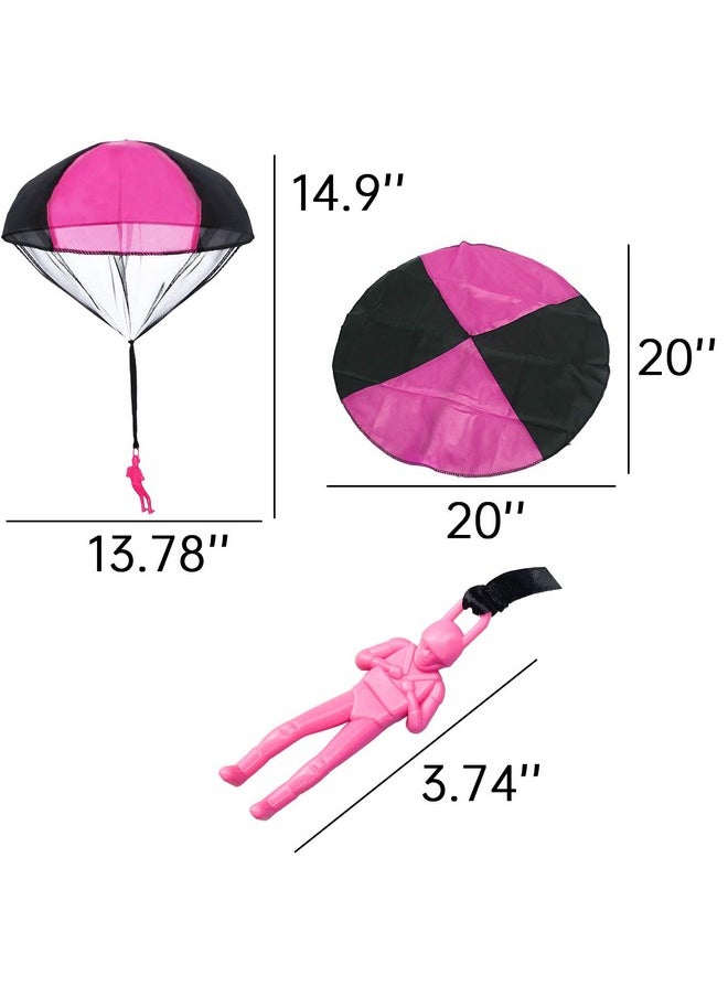 NANASO - Parachute Toy, No Tangle Throw Throwing Parachute Men, Outdoor Children'S Paratrooper Toy, Hand Throw Parachute Army Man (Pink,Red,Blue,Green,Camouflage) - Image 1