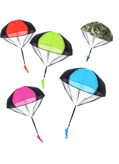 Parachute Toy, No Tangle Throw Throwing Parachute Men, Outdoor Children'S Paratrooper Toy, Hand Throw Parachute Army Man (Pink,Red,Blue,Green,Camouflage)
