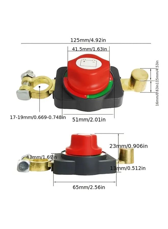 Battery Disconnect Switch 1pc On Off Side Pole Negative Automotive Marine Use - Image 2