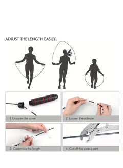 Spall Adjustable Speed Heavy Weighted Steel Wire Exercise Skipping Jump Rope|Heavy Skipping Rope PVC Weighted Speed Exercise Jump Rope Breathing Handle 360 Degree rotation  - Image 5