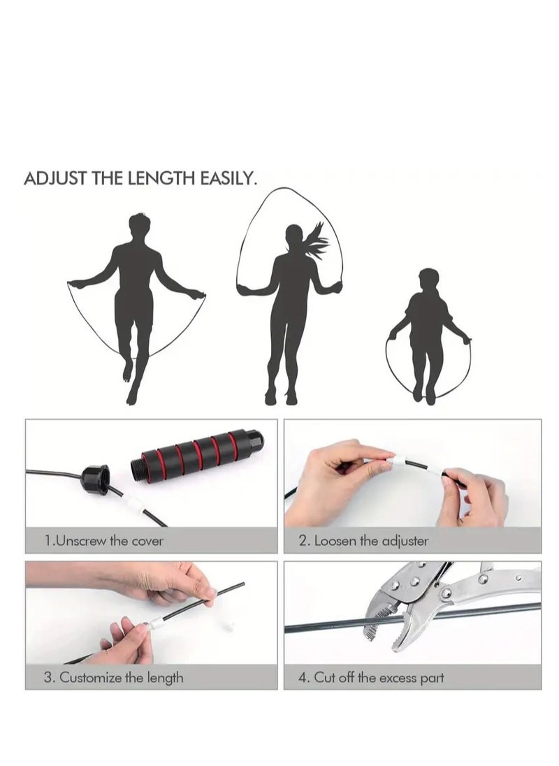 Spall - Adjustable Speed Heavy Weighted Steel Wire Exercise Skipping Jump Rope|Heavy Skipping Rope PVC Weighted Speed Exercise Jump Rope Breathing Handle 360 Degree rotation - Image 1