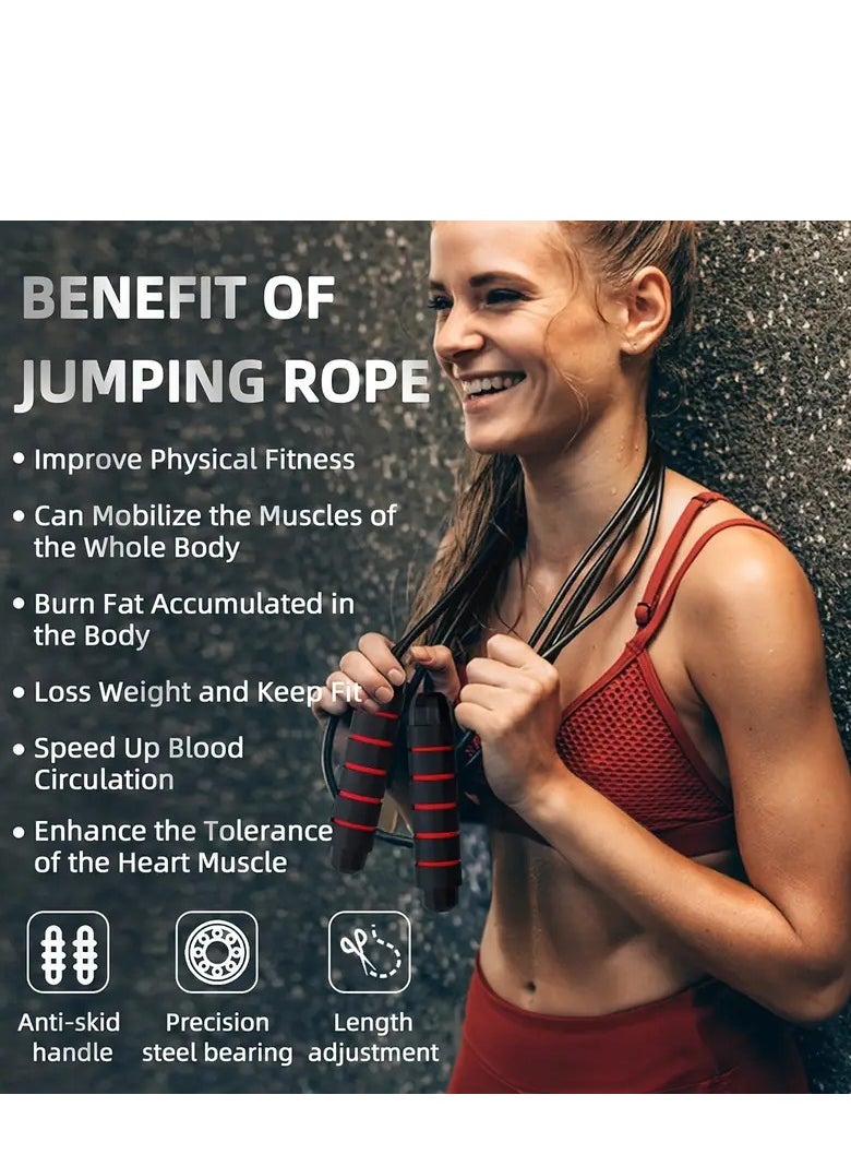 Spall - Adjustable Speed Heavy Weighted Steel Wire Exercise Skipping Jump Rope|Heavy Skipping Rope PVC Weighted Speed Exercise Jump Rope Breathing Handle 360 Degree rotation - Image 1