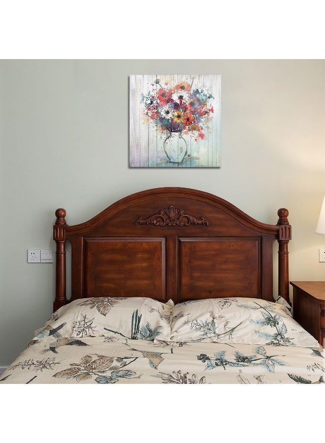 Arjun Flowers Canvas Wall Art Chroma Floral and Vase Painting - Image 3