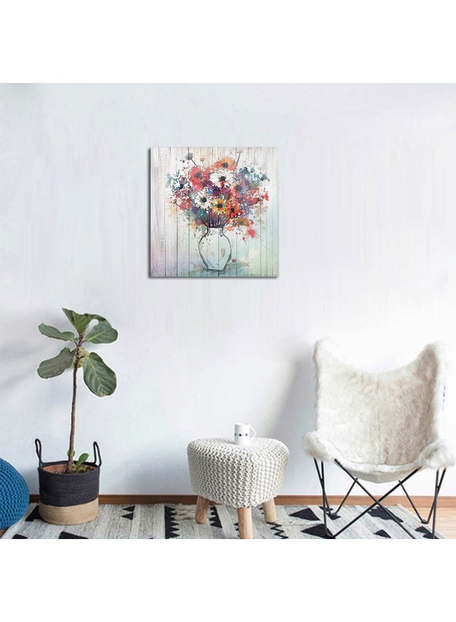 Arjun Flowers Canvas Wall Art Chroma Floral and Vase Painting - Image 5