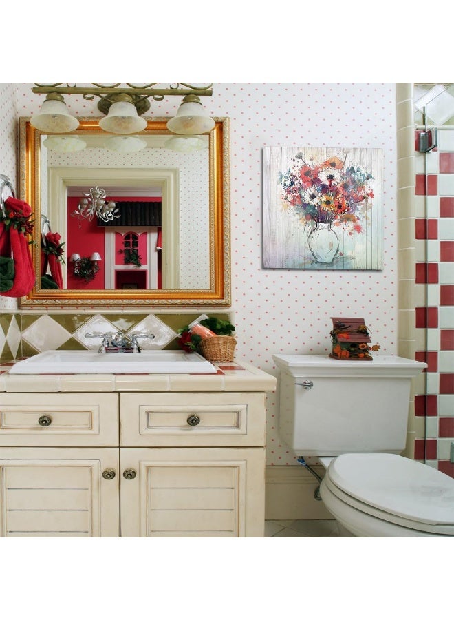 Arjun Flowers Canvas Wall Art Chroma Floral and Vase Painting - Image 4