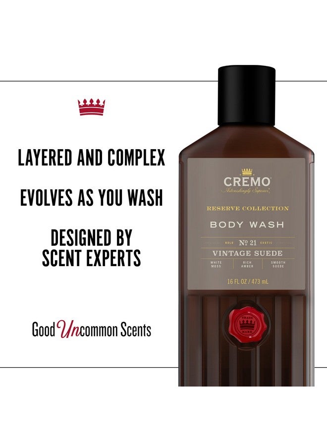 cremo Richlathering Vintage Suede Body Wash A Vintage Suede With Notes Of White Moss And Rich Amber 16 Fl Oz (Pack Of 2) - Image 3