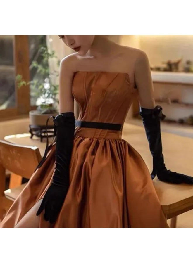 Ladies Elegant French Vintage Sunscreen Satin Gloves Bridal Wedding Dress Wrist Accessories Sweet Bow Long Gloves for Women Free Size - Image 4