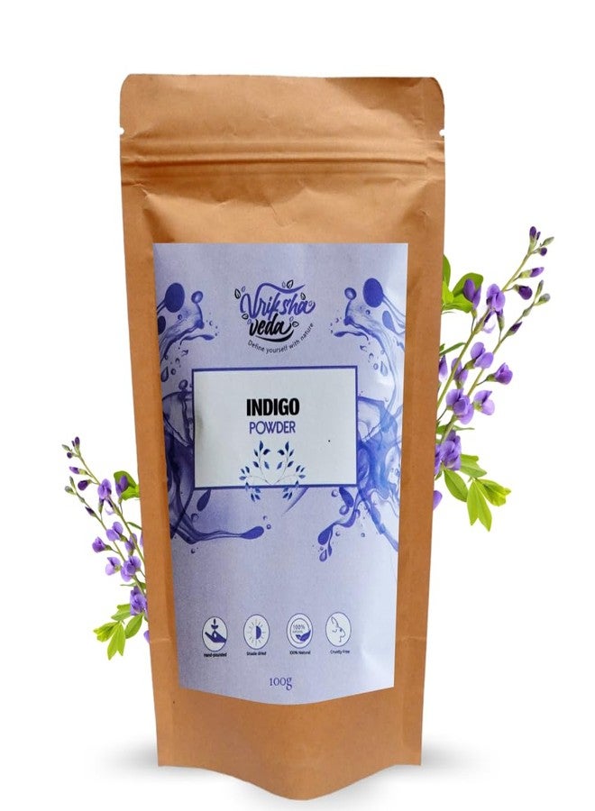 Vriksha Veda Indigo Powder I 100% Natural Rajasthani Indigo I Natural Hair Dye I No added colours or preservatives I100 gms - Image 1
