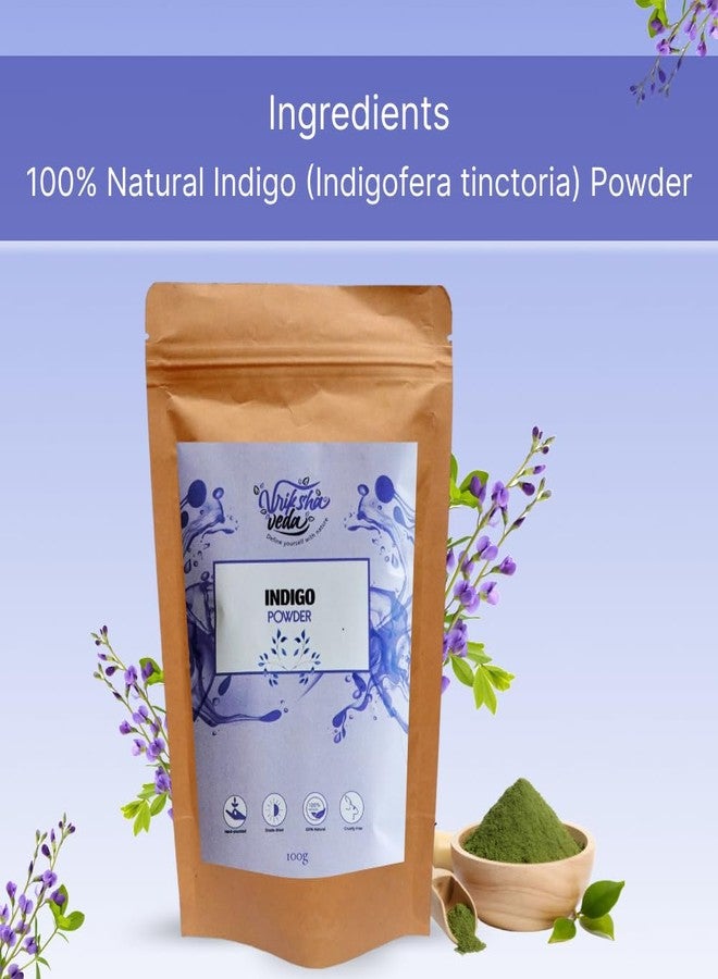 Vriksha Veda Indigo Powder I 100% Natural Rajasthani Indigo I Natural Hair Dye I No added colours or preservatives I100 gms - Image 2