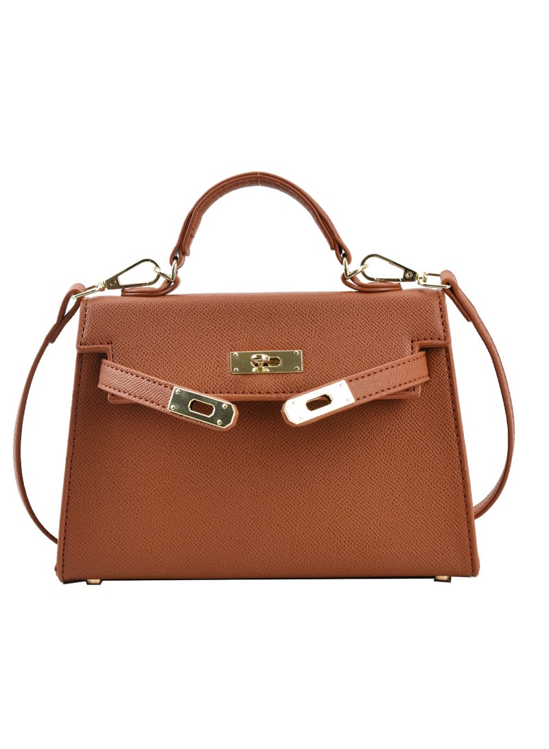 Loquat Women's Satchel Handbag Shoulder Handbag 19*7*21cm Brown  - Image 1