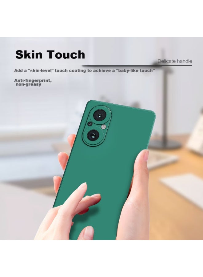 Hotfire Phone Case For Honor 50Se, Honor 50Se Protective Cover, Full Lens Protection Upgraded Frosted Anti-Drop Slim Silicone Soft Case For Men And Women - Dark Night Green - Image 3