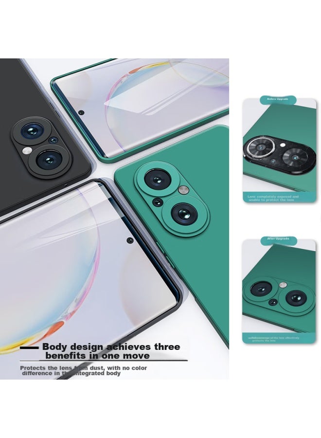 Hotfire Phone Case For Honor 50Se, Honor 50Se Protective Cover, Full Lens Protection Upgraded Frosted Anti-Drop Slim Silicone Soft Case For Men And Women - Dark Night Green - Image 2
