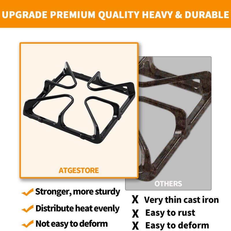 atgestore Upgraded WB31K10034 Stove Grate Replacement Parts for GE Stove Parts XL44 Range Burner Grates GE Cooktop Parts Cast Iron Grate JGBP29MEM1BS General Electric Gas Range Parts Stove Top Grate Rack 4 Pcs - Image 4
