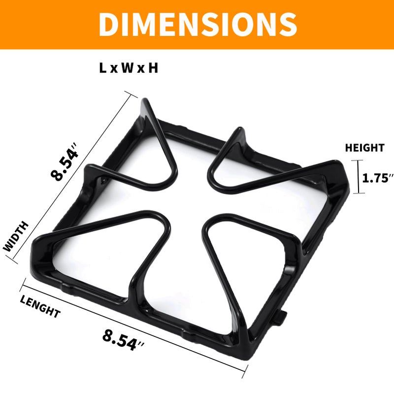 atgestore Upgraded WB31K10034 Stove Grate Replacement Parts for GE Stove Parts XL44 Range Burner Grates GE Cooktop Parts Cast Iron Grate JGBP29MEM1BS General Electric Gas Range Parts Stove Top Grate Rack 4 Pcs - Image 2