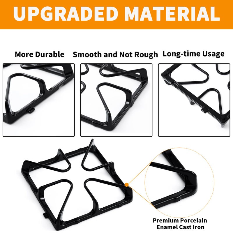 atgestore Upgraded WB31K10034 Stove Grate Replacement Parts for GE Stove Parts XL44 Range Burner Grates GE Cooktop Parts Cast Iron Grate JGBP29MEM1BS General Electric Gas Range Parts Stove Top Grate Rack 4 Pcs - Image 3