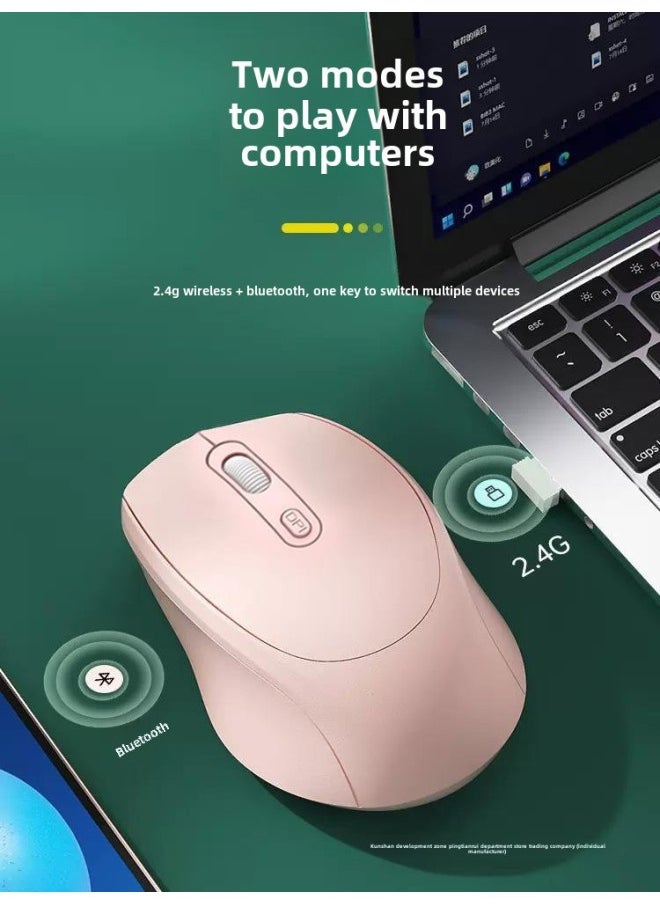 Generic - Girl's Notebook Office Charging Silent Bluetooth Wireless Mouse Xiaomi Mouse Lenovo Game-Specification:Battery Version—lake Green [2.4g Wireless Version Qingying Audio Button—free Mouse Pad—official - Image 1