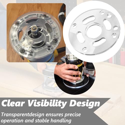 Auaurly 1 PC Clear Round Sub Base Replaces DNP613 Compatible with DWP611,DCW600B Compact Routers,Durable Router Base Plate Replacement - Image 3