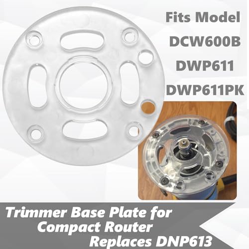 Auaurly 1 PC Clear Round Sub Base Replaces DNP613 Compatible with DWP611,DCW600B Compact Routers,Durable Router Base Plate Replacement - Image 4