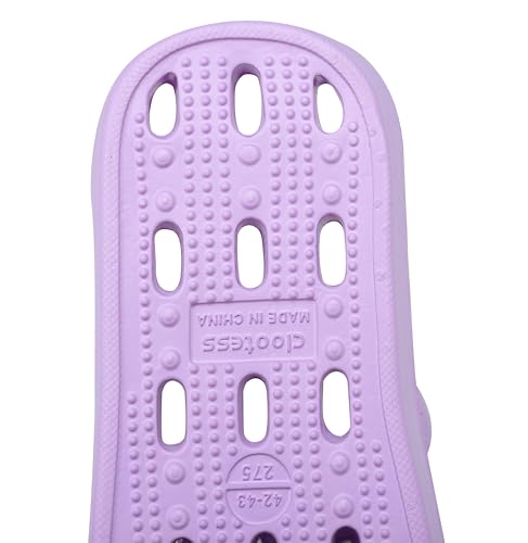 clootess Shower Shoes Slide for Men and Women Holes Bath Slipper Bathroom Sandal Pool Gym College Dorm Non-Slip Purple 40.41 - Image 5