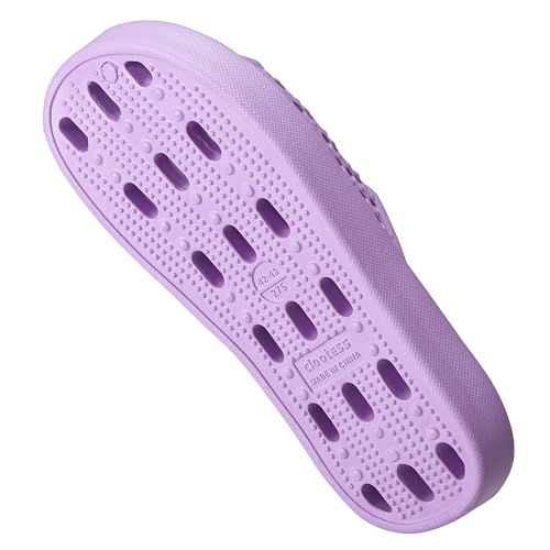 clootess Shower Shoes Slide for Men and Women Holes Bath Slipper Bathroom Sandal Pool Gym College Dorm Non-Slip Purple 40.41 - Image 4