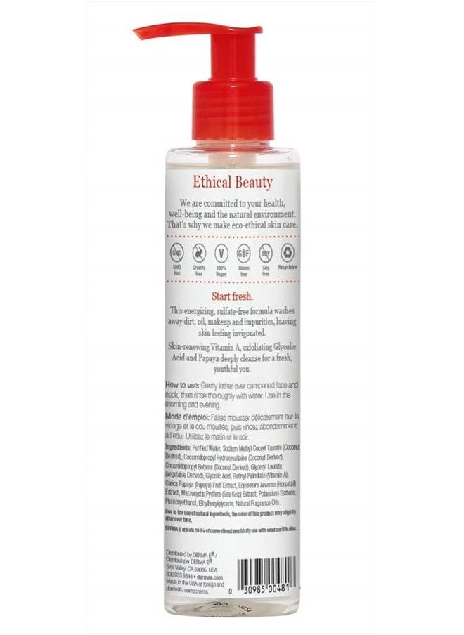 derma-e - DERMA E Anti-Wrinkle Cleanser – Anti-Aging Face Wash with Glycolic Acid and Vitamin A – Gentle Cleansing and Exfoliating Facial Wash Removes Makeup, Oil and Impurities, 6 oz - Image 1