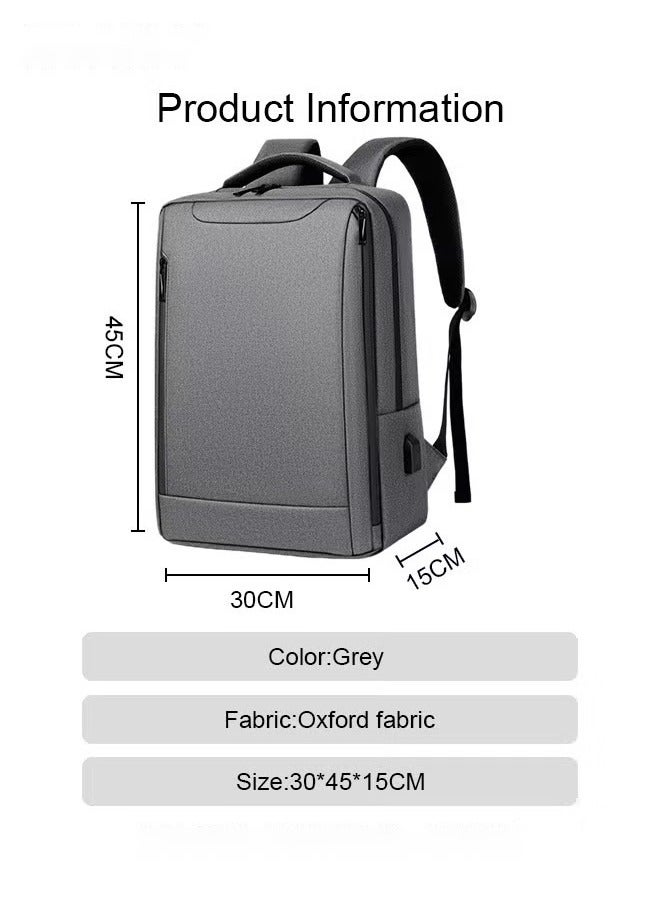 Canway Oxford Backpack Men's 15.6-inch Large Capacity Outdoor Travel Laptop Backpack Leisure Business Commuting Bag Waterproof Laptop Computer Bag for Daily Use Student Travel with USB Charge Port - Image 5
