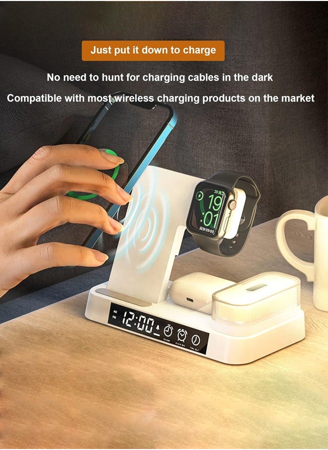Joshberg 3 in 1 Wireless Charging Station,Fast Wireless Chargers with Clock Alarm & Night Light for Apple Device, 30W Mag-Safe Charging Station for iPhone 16/15/14/13/12/Pro/Pro Max,Apple Watch and Airpods  - Image 3