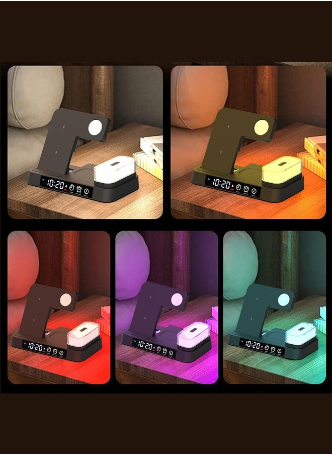 Joshberg 3 in 1 Wireless Charging Station,Fast Wireless Chargers with Clock Alarm & Night Light for Apple Device, 30W Mag-Safe Charging Station for iPhone 16/15/14/13/12/Pro/Pro Max,Apple Watch and Airpods  - Image 4