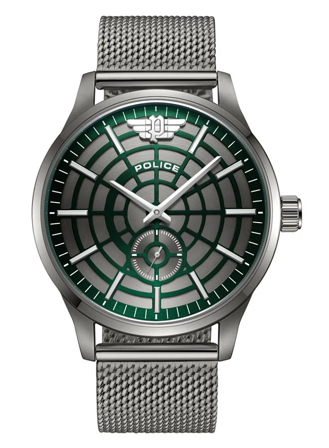 POLICE Police Jet Watch For Men Grey & Green Dial With Grey Bracelet