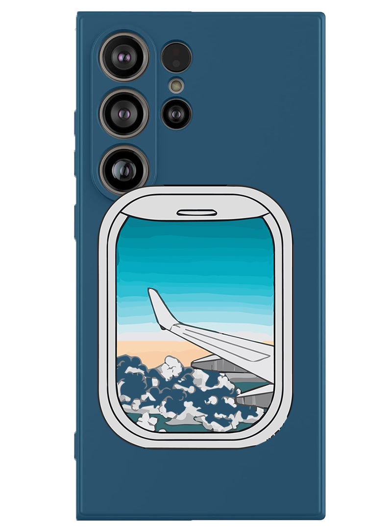 Theodor Protective Slim Fit Case Liquid Silicone Cover with Full Body Protection Anti-Scratch Shockproof Case For Samsung Galaxy S25 Ultra (Blue) - Window-01 - Image 1